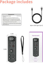 Hanpusen Rechargeable Camera Remote Control for Sony - Wireless Shutter Release with OLED Screen compatiable with ZV-1F,ZV-1II,ZV-1,ZV-E10II,ZV-E10,A6100,A6400,FX30,FX3;Replace Sony RMT-P1BT（Black）