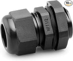 PENGLIN Cable Glands 1/2" NPT Nylon Cable Connector, Strain Relief Cord Connector, IP68 Waterproof Adjustable Locknut(1/2 Inch (20-Pack))