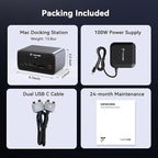 TobenONE MacBook Docking Station Dual 4K@60Hz, 16-in-2 USB C Docking Station with 2 HDMI Ports, 7 USB Ports, 100W GaN Power Supply & 20W Charging, 2.5Gbps Ethernet, for Home & Office