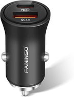 60W Car Charger USB C Fast Charge, Aluminum Dual Port Cigarette Lighter Adapter, Car Phone Charger for iPhone 16/15/14 Pro Max Plus, iPad, Samsung Galaxy S24/S23/S22 & More
