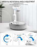 Tablet Pillow Stand, Compatible with 4.7"-12.9" Kindle, iPad, Phone/Tablet, Google, 360° Rotating Phone Holder for Bed, Detachable Bowl, Reading and Relaxation on Bed, Gray, Large (Faux Fur Pillow)