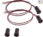 2PCS Recessed Wired Security Window Door Contact Sensor, Normally Closed NC, Door Alarm Magnetic Reed Switch with 2 Wire, ABS Brown, RC-33