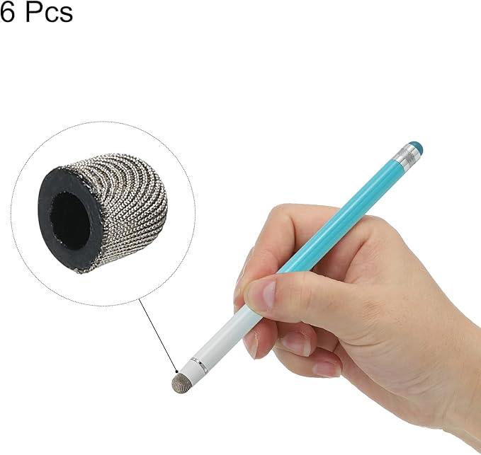 MECCANIXITY 6pcs 6mm Stylus Pen Fine Tips Conductive Fiber Capacitive Touch Screen Pens Tip Universal Replacement