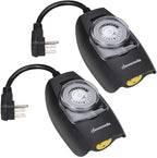 DEWENWILS Outdoor Light Timer Waterproof, 24-Hour Programmable Plug in Timer for Electrical Outlets, Holiday Decorations, String Light,13A 1/2 HP, UL Listed