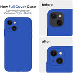 FireNova Designed for iPhone 13 Case, Silicone Upgraded [Camera Protection] Phone Case with [2 Screen Protectors], Soft Anti-Scratch Microfiber Lining Inside, 6.1 inch, Klein Blue