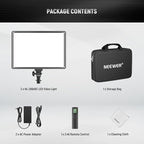 NEEWER NL288 LED Video Light Panel, 45W 4800Lux 3200K-5600K CRI97+ Dimmable Bi Color 18" Soft Studio Photography Key Lighting for Game Streaming Recording, Remote, Cleaning Cloth, Battery Not Included