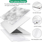 for M4 MacBook Air 13.6 Case 2025 2024 2023 2022 M3 A3113 A2681 M2 Chip, Pattern Plastic Matte Hard Shell Case Keyboard Skin for 2025 Mac Air 13.6 inch Cover M4 A3420 Touch ID, Gray Feather