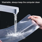 Universal Clear Desktop Computer Keyboard Protection Skin Protector Cover for PC 104/107 Keys Standard Keyboard,Ultra Thin Desktop PC Silicone Waterproof Dustproof Keyboard Cover (Type B)