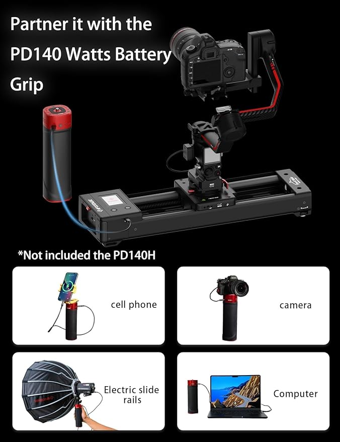 IFOOTAGE Shark Slider Nano II 660,Motorized Camera Slider,Compatible with DJI RS2, RS2Pro, RS3 Pro, RS4, RS4 Pro,Video Stabilizer Rail,Video,Timelapse,Panorama,Stop Motion,Marco,Max.Payload 15.4lbs