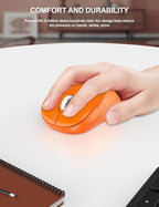 Trueque Wireless Mouse for Laptop, 2.4GHz Ergonomic Computer Mouse with Back & Forward Buttons, 3-Level DPI, 6 Buttons, Optical USB Cordless Mice for Windows Chromebook MacBook PC (Orange)