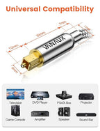 VANAUX Digital Optical Audio Cable 49FT (24K Gold Plated Connectors, Aluminum Alloy Shell,Braided Jacket) S/PDIF Toslink Cable Fiber Optic Cable for Home Theater, Soundbars, Gaming Consoles