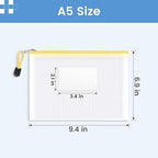 Sooez 24 Pack Mesh Zipper Pouch Bags with Label Pocket, A5 (9.4×6.8 in) Small Pencil Case Pouch for Organizing, Clear Plastic Pencil Pouches Bulk for School Supplies Storage, Money Envelopes for Cash
