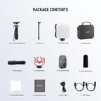 NEEWER Phone Vlogging Kit, Content Creator Essentials Kit for YouTube with LED Light, Selfie Stick Travel Tripod, Flexible Soft Tube, USB C Cardioid Microphone for iPhone, Android, Podcast, PA045