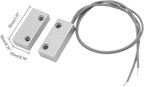 Magnetic Reed Switch Wired Surface Mount Normally Closed NC Contact Sensor Alarm Magnetic Door Switch with 2 Wires, Zinc Alloy Sliver, MC-52