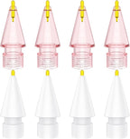 8 Pack Fine Point Replacement Tips Compatible with Apple Pencil 2nd Generation, Apple Pencil 1st Generation, Apple Pencil USB-C & Apple Pencil Pro Colorful iPencil Nibs (Pink + White)