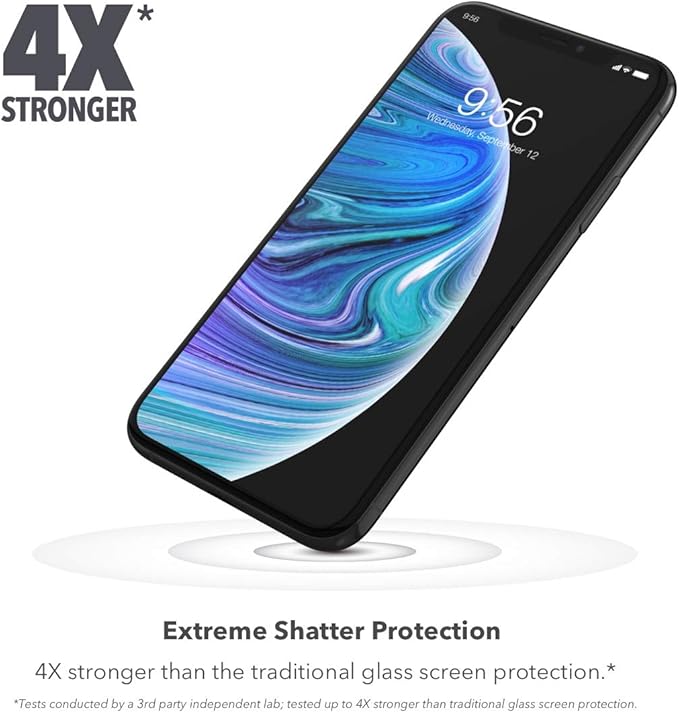 ZAGG InvisibleShield Glass Elite Screen Protector - Made for Apple iPhone 11 Pro Max and Xs Max- Case Friendly Screen - Impact & Scratch Protection (200103914)