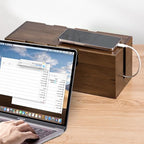 Large Cable Management Box, Wooden Cord Hider Desk Organizer, Power Strip and Cord Hider Box, Surge Protector Floor Cable Organizer, for Desktop Home Office Kitchen