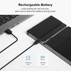 DeLUX Foldable Keyboard with Touchpad and Numeric Keypad, 2.4G Wireless and Bluetooth, Rechargeable Portable Travel Folding Keyboard with PU Leather, for iOS Android Windows Tablet (KF18)