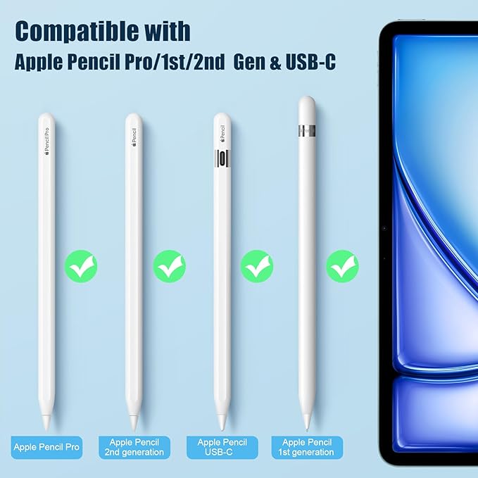 Upgraded Replacement Tips for Apple Pencil Pro/1st Gen/2nd Gen/USB-C, Metal Pen Nibs Accessories for Apple iPad Pencil - (6 Pack)