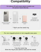 MOFT Phone Tripod Stand Selfie Stick for iPhone, Multi-Angles iPhone Stand, Lightweight & Portable Phone Holder, Strong Magnets, MOVAS Vegan Leather, Travel Essentials, Peach Pink (Without Card Slot)