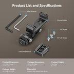 SMALLRIG Universal Phone Tripod Mount, Metal Cell Phone Mount with Cold Shoe Mount and M4 Screws for DJI RS 4 Mini/Pro, Free Adjustment Phone Mount Adapter for iPhone 16 15, for Samsung Galaxy- 4301
