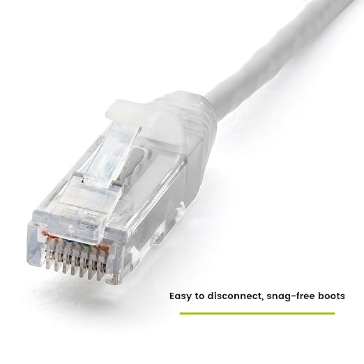 TRUECABLE Cat6 Component Rated Patch Cable, Unshielded (U/UTP), 7ft, White, 28AWG Solid Copper, Snagless 10G High-Speed Ethernet Cable, PoE++ 4PPoE 100W, UL Listed, RoHS-3, 1 Pack