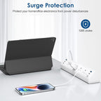 Desk Clamp Power Strip USB C,Under Desk Mount Power Station,20W Fast Charging,Fits 1.9'' Tabletop Edge,Desk Surge Protector,Perfect Home,Office Supplies (White, 5 Outlets & 6 USB Ports & 15 FT Cable)