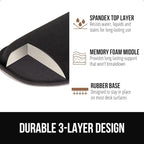 GORILLA GRIP Silky Gel Memory Foam Keyboard Wrist Rest for Computer and Mouse Pad, Ergonomic Design Typing Support, Desk Office Supplies, Hand & Arm Mousepad Cushion and Coaster, 3 Piece Set, Black