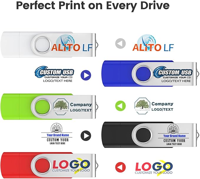 Customizable 512MB Flash Drive 10 Pack, ABLAZE Dual USB 2.0+ Type C Thumb Drives with Logo Personalized USB Memory Sticks (Mixed Colors)