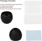36 Pieces Small Earbud Tips Soft and Comfortable Silicone Earbud Tips Ear Bud Replacement Pieces Silicone Fit Most in-Ear Headphones，Inner Hole 3.8mm -5.5mm，Small Black Replacement Eartips