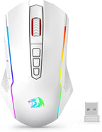 Redragon Wireless Gaming Mouse, Tri-Mode 2.4G/USB-C/Bluetooth Mouse Gaming, 12000 DPI, RGB Backlit, Fully Programmable, Rechargeable Wireless Computer Mouse for Laptop PC Mac, White