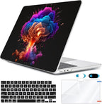 Compatible with MacBook Air 13 inch Case 2025 2024-2022 M4 A3240 M3 A3113 M2 A2681, Plastic Hard Shell&Keyboard Cover&Screen Film&Webcam Cover for MacBook Air 13.6 inch Case, Explosion