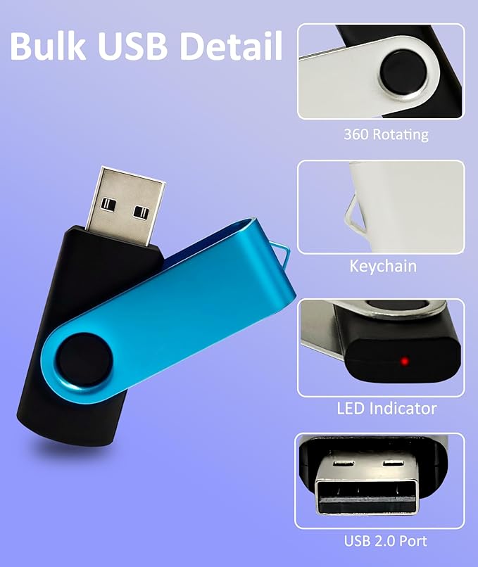 1GB USB Flash Drive 10 Pack, Nicepicten USB 2.0 Thumb Drives Zip Drive USB 1GB Memory Stick Swivel Pendrive Jump Drives Multipack with 10PCS Lanyard for Events Office (Colorful 10Pack 1 GB)