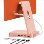 USB C HUB for iMac 24 inch 2021/2023/2024, USB Hub Adapter iMac Accessories for iMac M1/M3/M4 with USB C 10Gbps 3*USB A SD/TF, Docking Station Support Expand M.2 SSD (Not Included), Orange