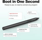 Stylus for HP Envy X360 Pavilion x360 Specter X360 Spectre x2 Envy x2 Touchscreen Laptop Rechargeable MPP 2.0 Tilt Pencil 4096 Pressure Sensitivity Using The Microsoft MPP Protocol, Black