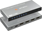 J-Tech Digital 4K 60Hz 4x1 HDMI & USB-C Switch | 3 HDMI + 1 USB-C Input, 1 HDMI Output | Compatible w/HDR & Dolby Vision | IR Remote, Auto Switch, CEC, Digital Audio [JTECH-4KSW3H1C]