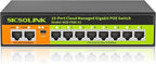 POE Switch, 10 Port Gigabit Switch, Easy Smart Cloud Managed Switch/Ethernet Splitter for Small Bessiness/Home Network & Power Management, Fanless & Metal Design, VLAN. (10 gigabit Ports|120w 8*POE+)