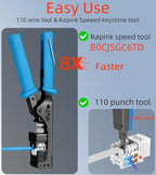Rapink RJ45 Keystone Jack Cat6 10G Support, Keystone Jacks UTP 25 Pack for Wall Plate and Patch Panel, Rj45 Keystone 90 Degree White Color for Cat6, Cat5e, Cat5 Cabling