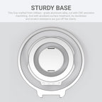Grat 3 Upgraded Magnetic Phone Grip Stand, 360° Rotatable Silicone Strap Phone Loop Holder, Detachable Ring Kickstand Compatible with Magsafe iPhone 16 15 14 13 12 Pro/max, Silver
