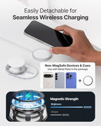 Sinjimoru Phone Grip Stand, Compatible with MagSafe, Adaptor Ring Included, 3000G Kickstand for iPhone 16/15/14/13/12. M-Tap Tok Stand Clear Black