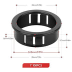 100PCS 1" Black Cable Snap Bushing Grommet, Snap in Cord Bushing Protect Cables