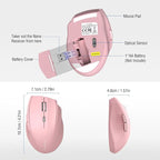 E-YOOSO Wireless Mouse for Laptop, Portable Optical Computer Mouse, 6 Buttons, Cordless 2.4GHz with USB Receiver, 5-Level 4800 DPI, 18 Months Battery Life, for PC, Chromebook, Windows, Mac(Pink)