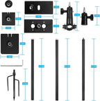Universal Ground Stake Mount Bracket for Outdoor Security Cameras and Solar Panels, Compatible with Ring, Blink, Eufy, Google Nest, Arlo, Wyze, SimpliSafe, 1/4 Screw Cameras (Black)