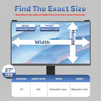 Computer Privacy Screen Filter 27 Inch, 9H Hardness Hanging Computer Screen Privacy Shield Compatible with 16:9 Widescreen Monitor, Eye Protection and Blue Light Blocks