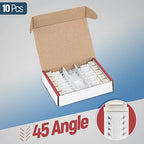 Everest 45° Angled RJ45 Cat6 Keystone Jacks 10-Pack in Light Almond - Slim Profile Female RJ45 Connectors - Cat 6 Keystone Jack - Compatible with 45° Angled Speed Termination Tool - 45Term