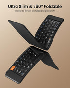 ProtoArc Ergonomic Foldable Keyboard, XK03 Split Folding Travel Bluetooth Keyboard, Ultra Slim, Portable for iPad, iPhone, Tablet, Laptop, PC