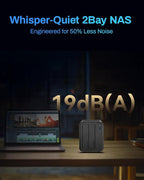 TERRAMASTER F2-425 2-Bay NAS Storage - Intel x86 Quad-Core CPU, 4GB RAM, 2.5GbE LAN, Network Attached Storage Multimedia Server for Home Users (Diskless)