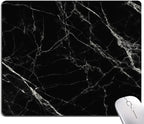 Black Marble Mouse Pad, White Texture Marble Mouse Pad Custom Design, Square Waterproof Mouse Pad Non-Slip Rubber Base MousePads for Office Laptop, 9.5 inch x7.9 inch x0.12 inch Inch