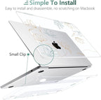 MEEgoodo Case for MacBook Air M4/M3/M2 13.6 inch 2025 2024 2022, Fit Model A3240 A3113 A2681, Compatible with MacBook Air 13 inch, Laptop Hard Shell Case with Keyboard Cover, Engraving Floral