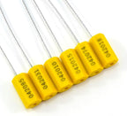 Leadseals(R) 50 Security Cable Seals Numbered Security Tags Tamper Proof Tags Pull Tight Steel Wire Seals for Truck, Trailers, Cargo, Containers, Vans, Oil Tank, Milk Vehicle (Yellow)